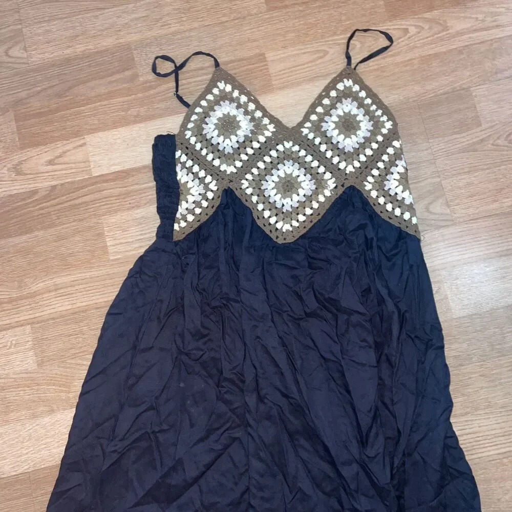 Raviya Crochet-Bodice Knee-Length Midi Dress Swim Cover Up Size XL NWT - Picture 4 of 5